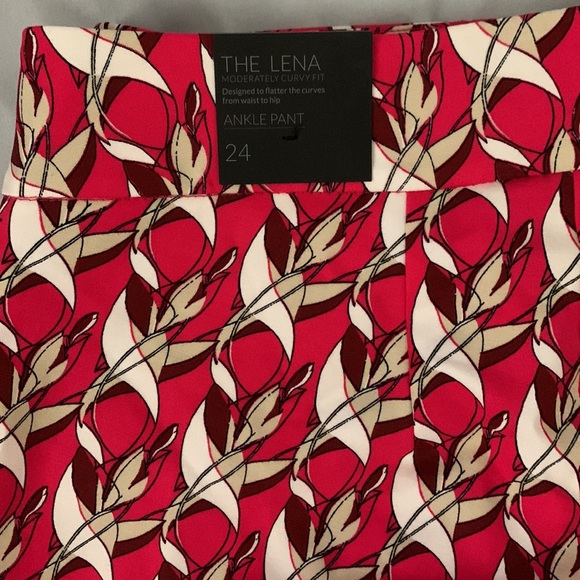 Lane Bryant hot pink pattern ankle length pant Lena fit unique NWT plus sz 24 - Picture 8 of 10